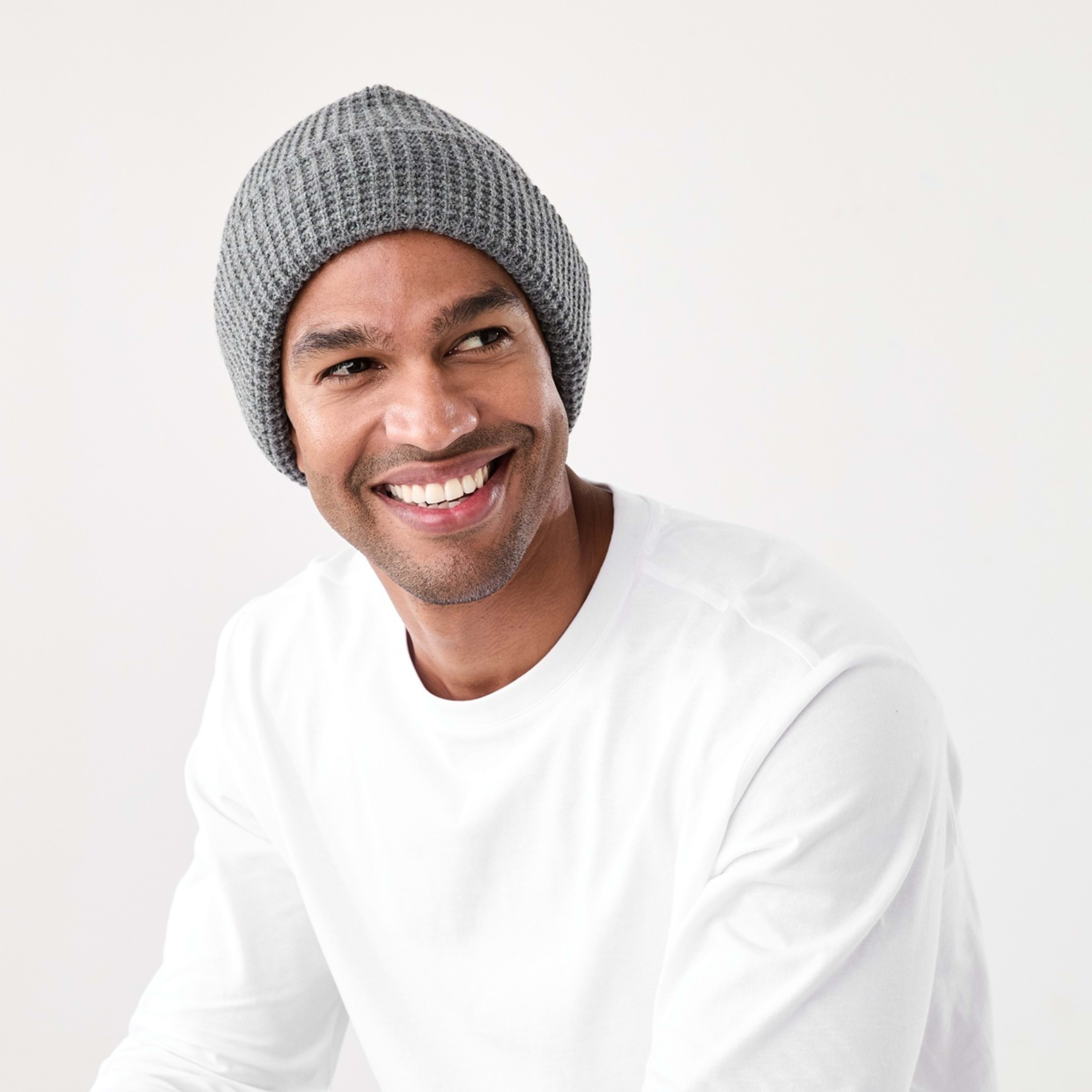4 Waffle Beanie Grey Marle, 4 of 4