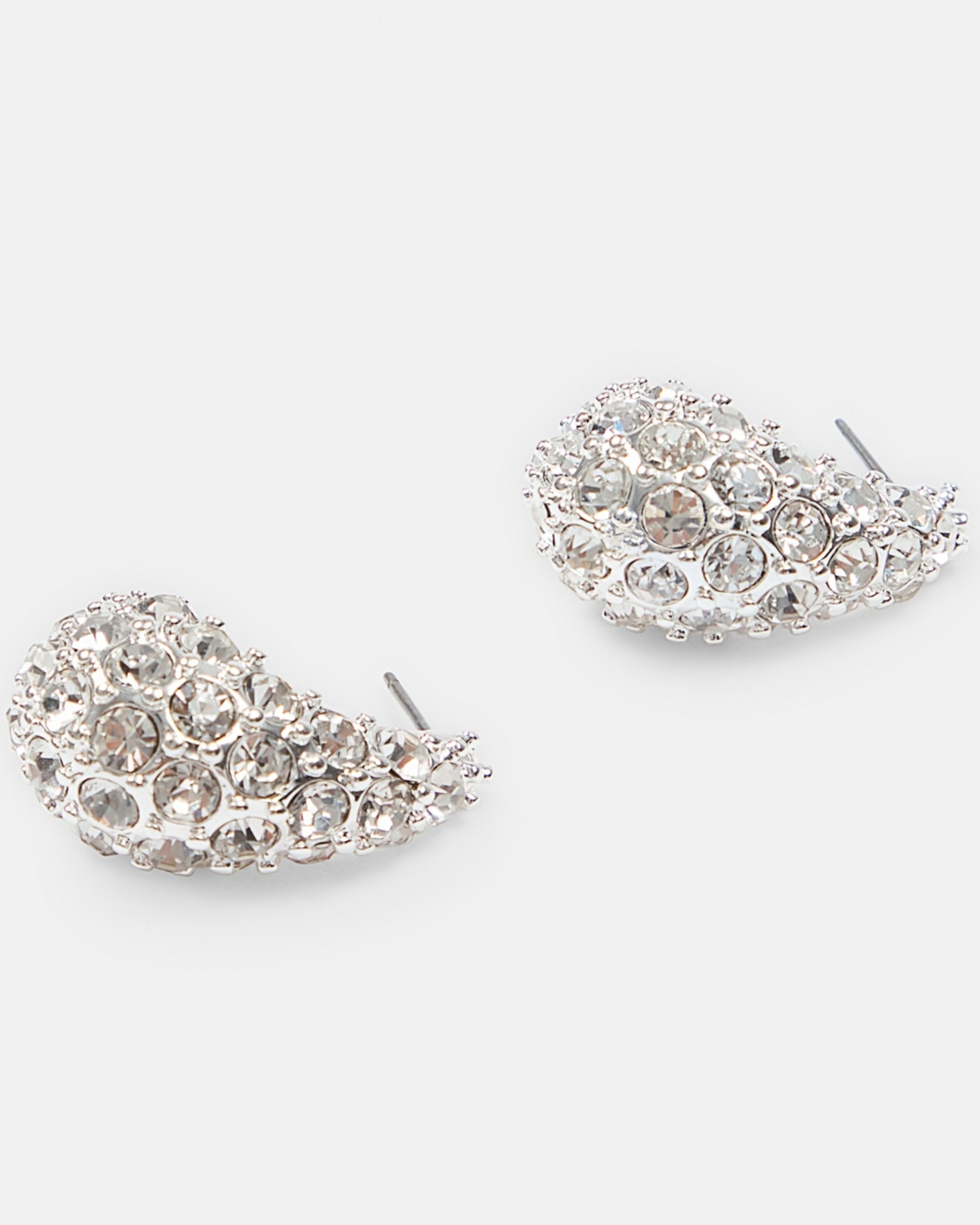 2 Diamante Teardrop Earrings Silver, 2 of 4