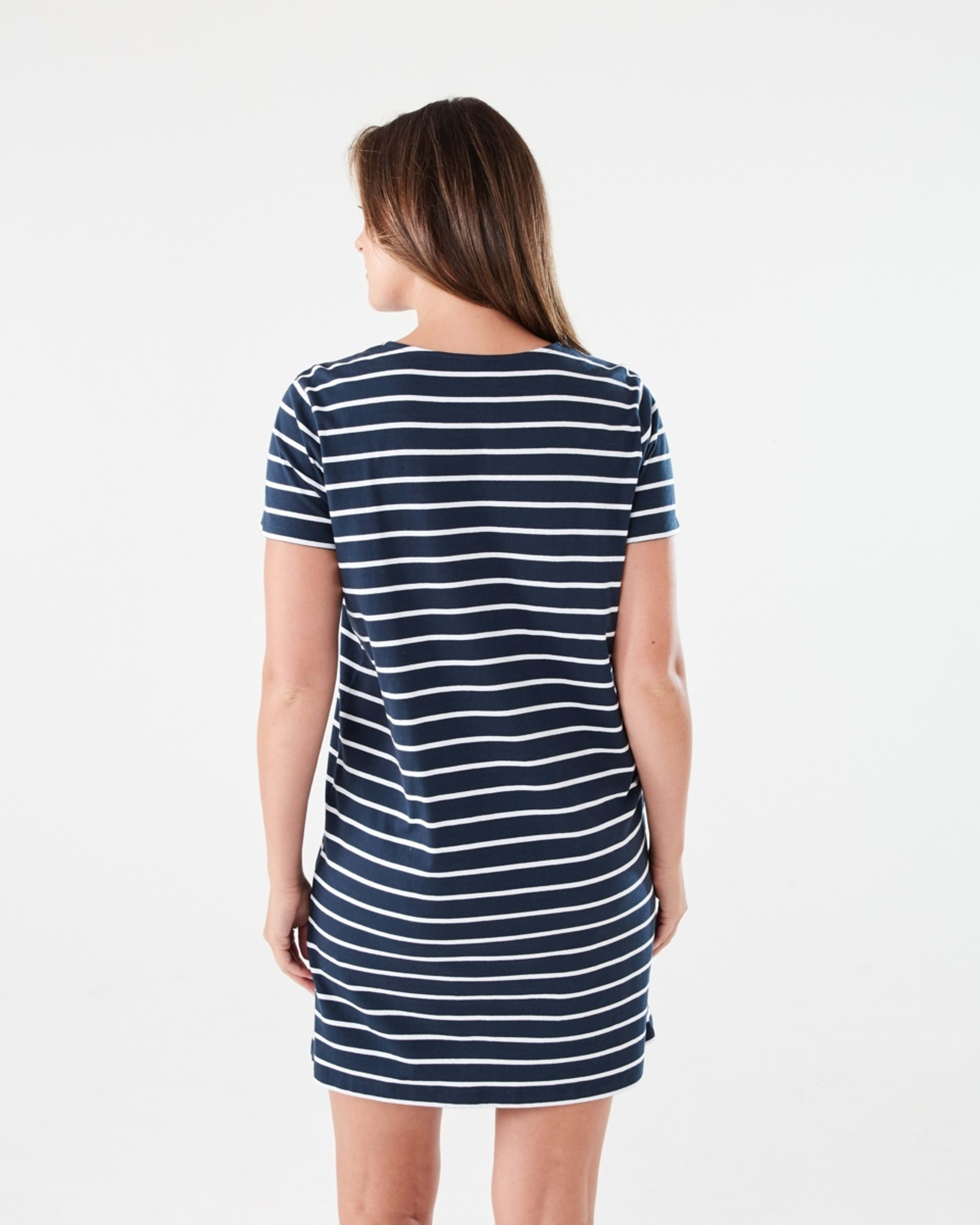 3 Short Sleeve Relaxed T-shirt Mini Dress STRIPE NAVY BLAZER, 3 of 6