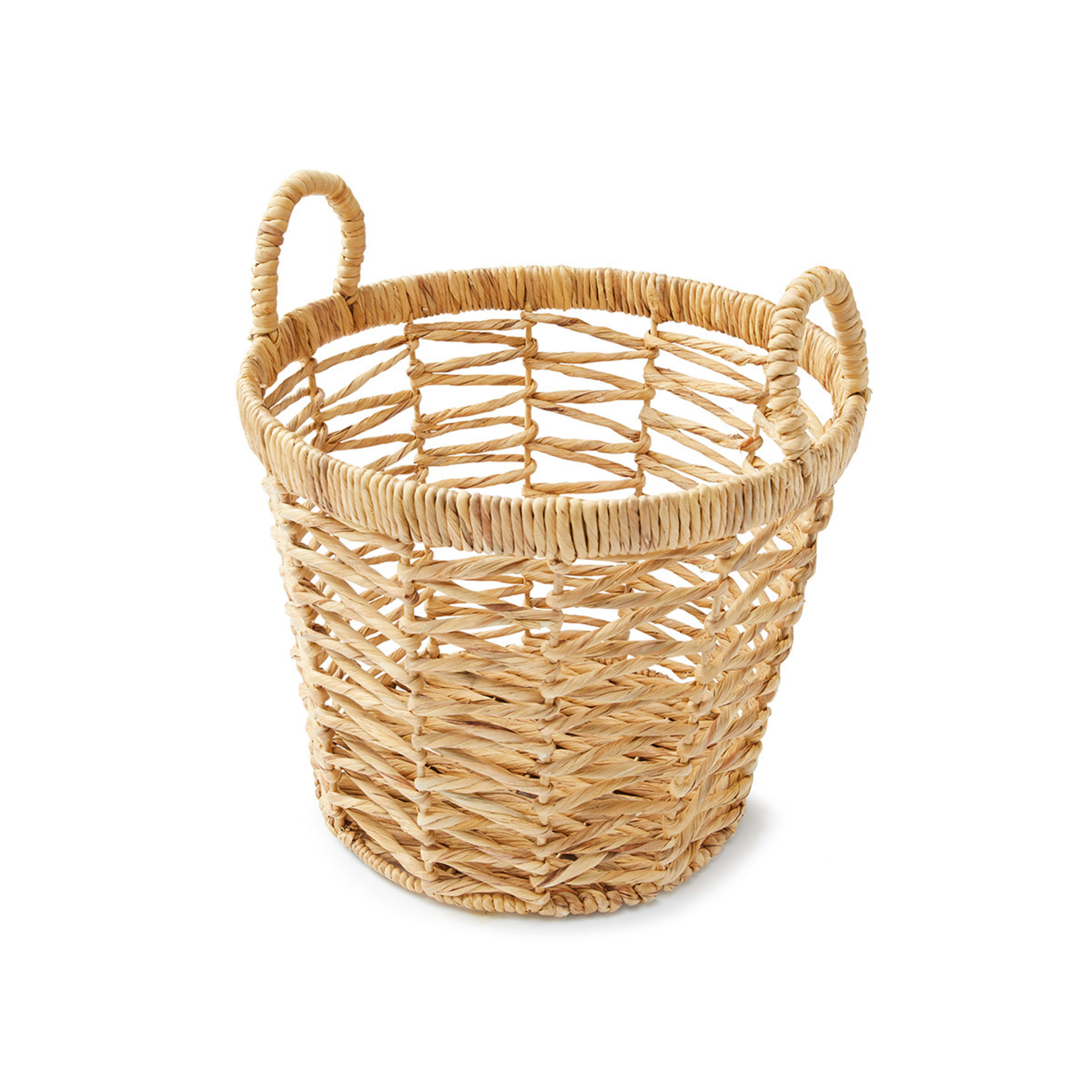 Round Open Weave Zig Zag Basket Brown Kmart