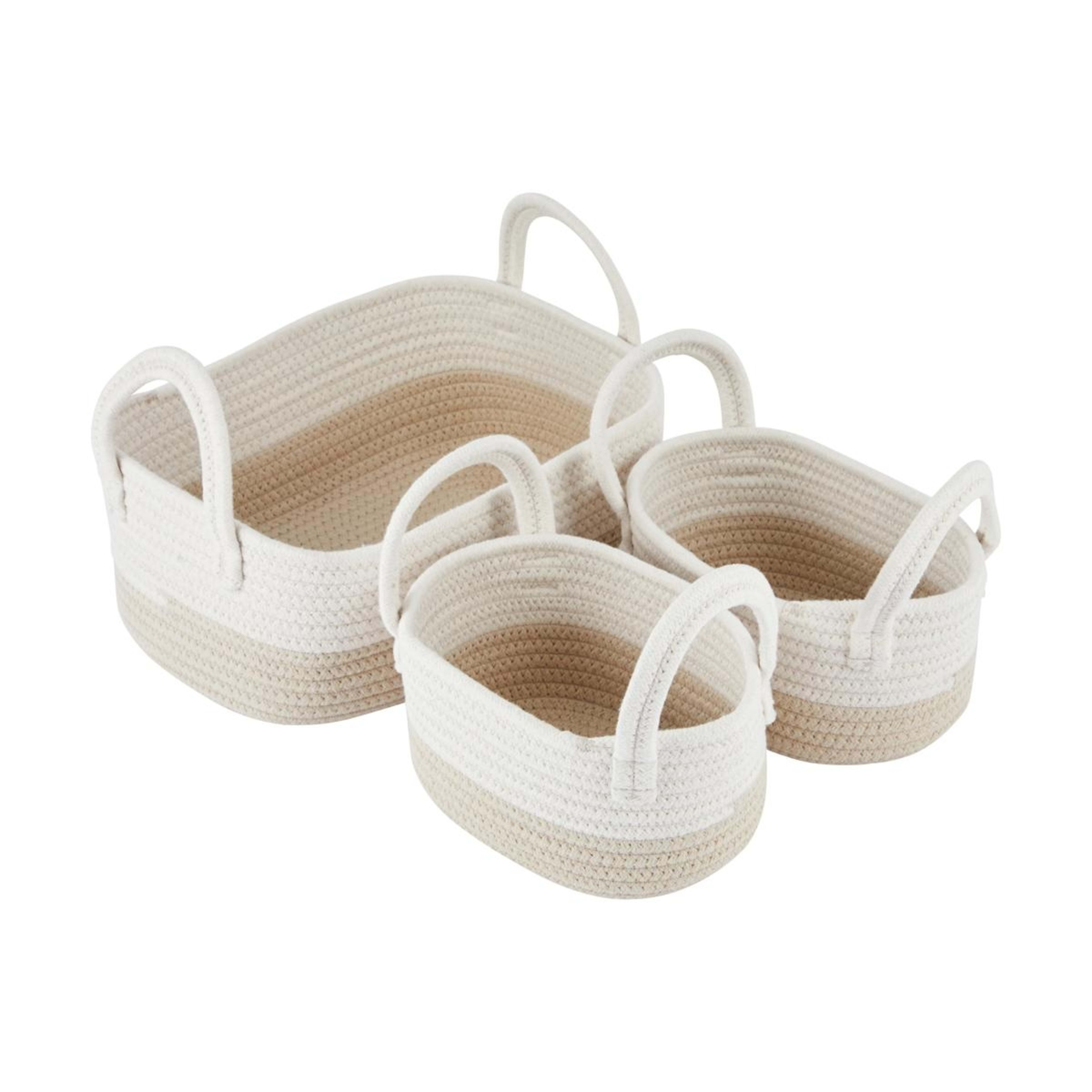 1 3 Pack Nestled Storage Baskets - Beige