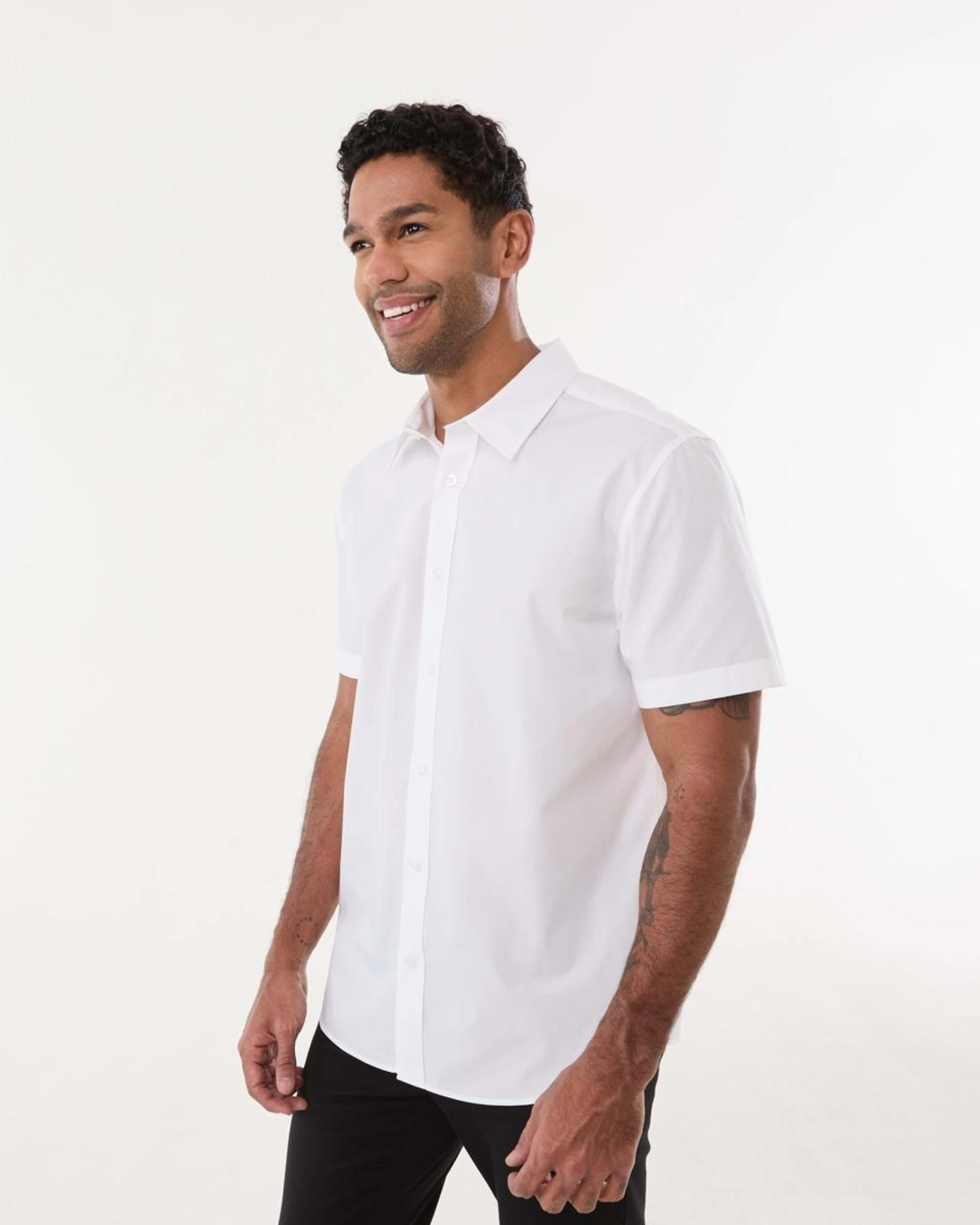 2 Work Short Sleeve Business Shirt WHITE, 2 of 5