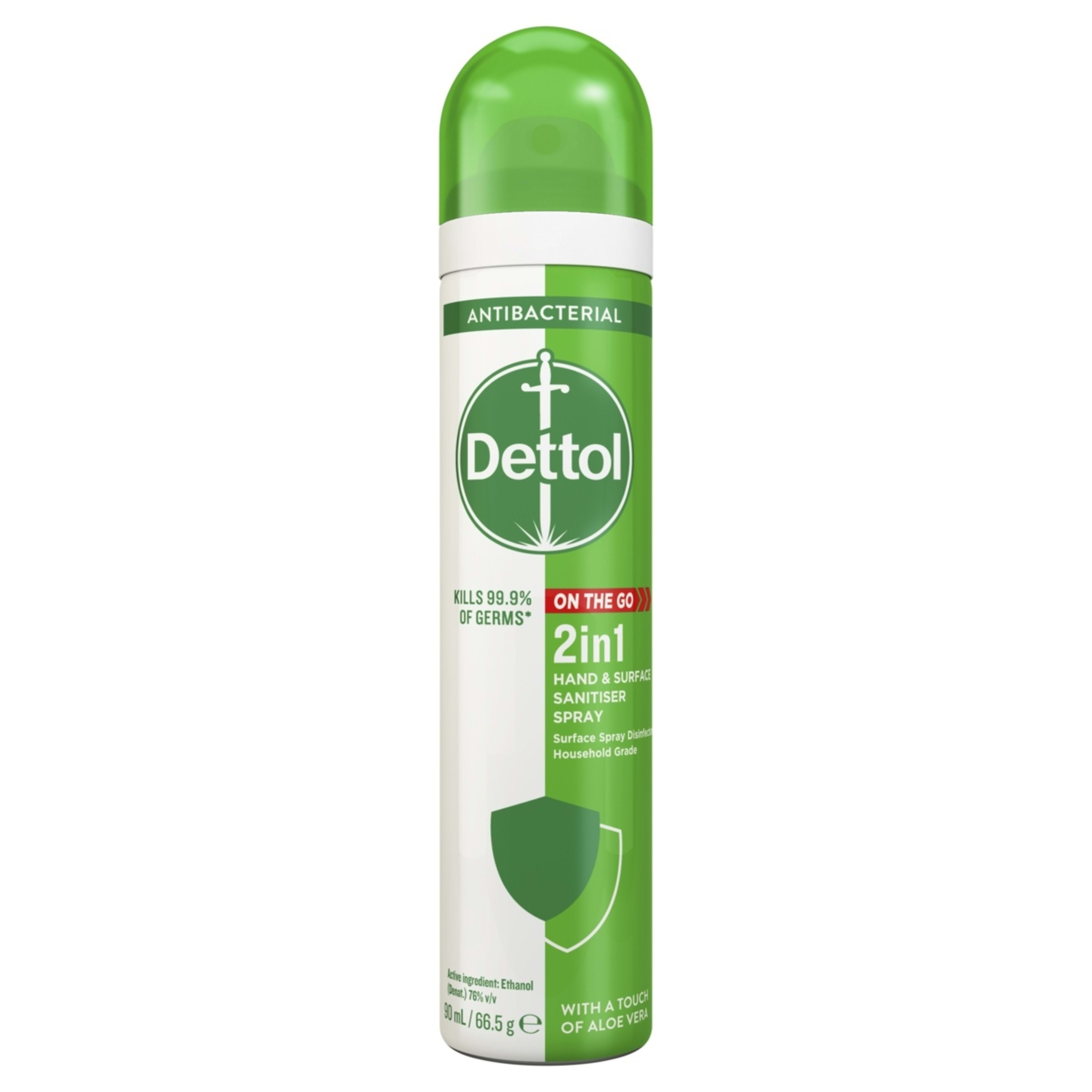 1 Dettol 2-in-1 Hand and Surface Sanitiser Spray 90ml - Aloe Vera