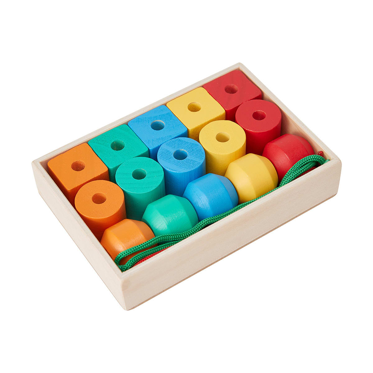 Wooden Threading Bead in Tray - Kmart