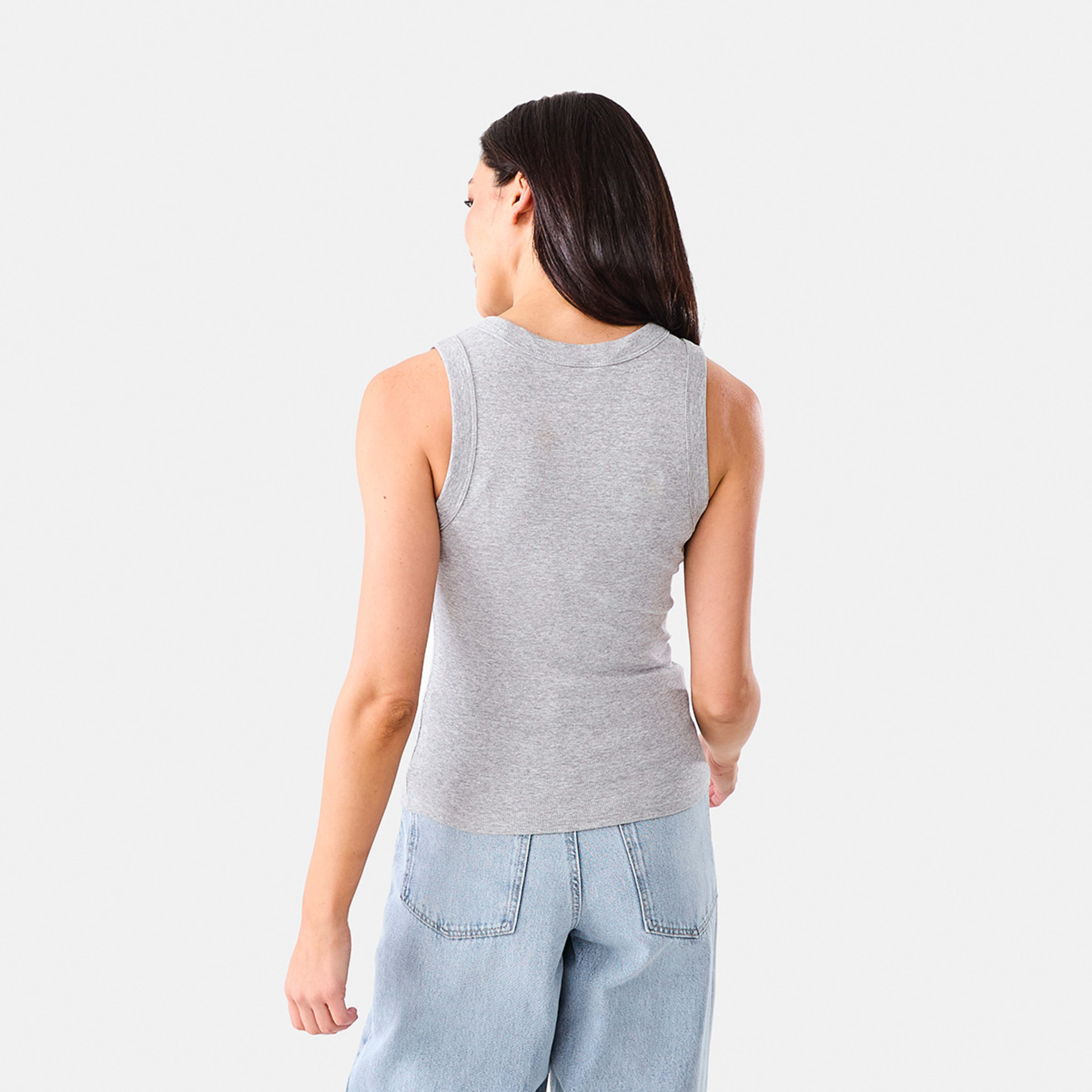 3 Sleeveless Rib Tank Ash Marle, 3 of 5